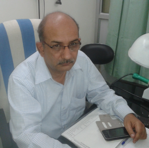 Dr. Mukesh Rampal, senior dermatologist, at the clinic